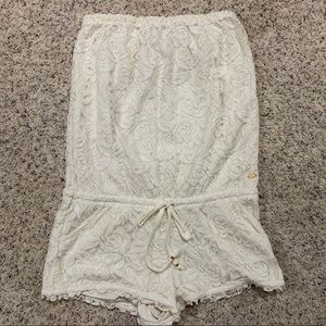 Cream lace romper
